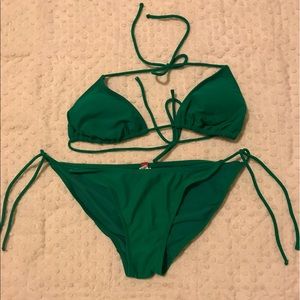 Green string bikini