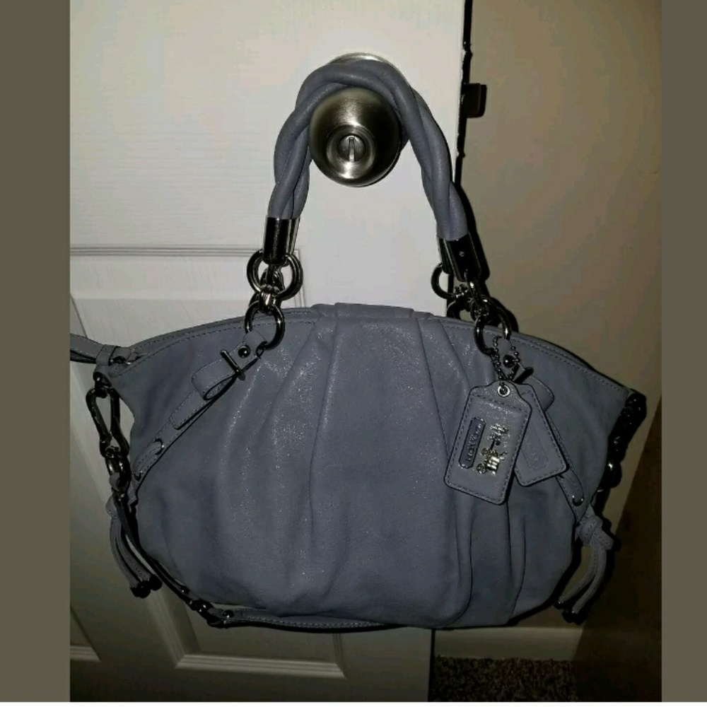 Coach Madison shimmer handbag leather