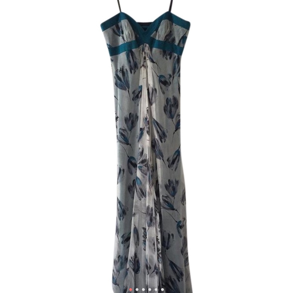 Dreamy floral strapless evening dress