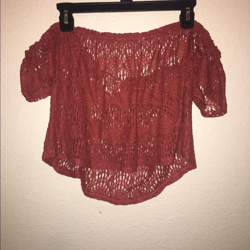 NEW LA Hearts Off The Shoulder Lacey Crop Top