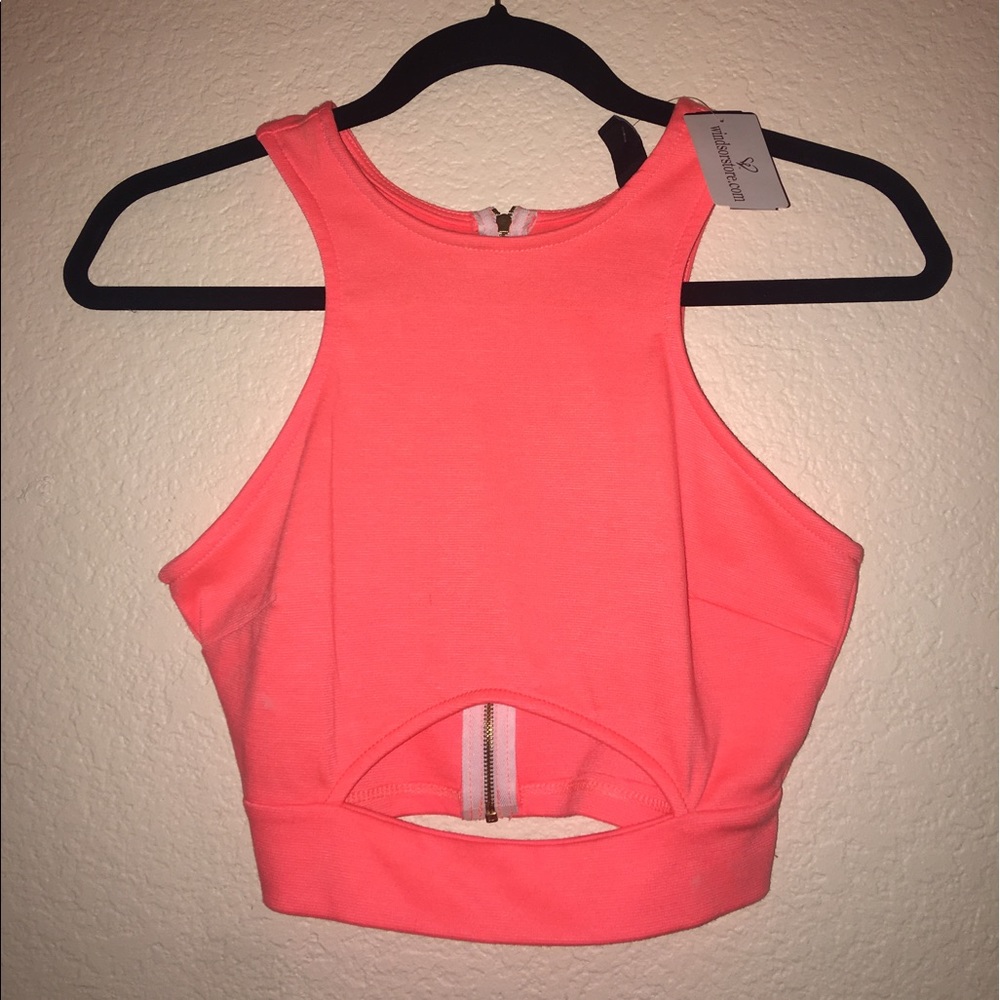 Neon Pink Crop Top- NEW W/ TAGS