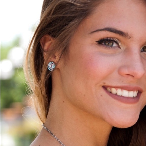 Preppy anchor & sparkly pretty pink Earrings set - Picture 2 of 7