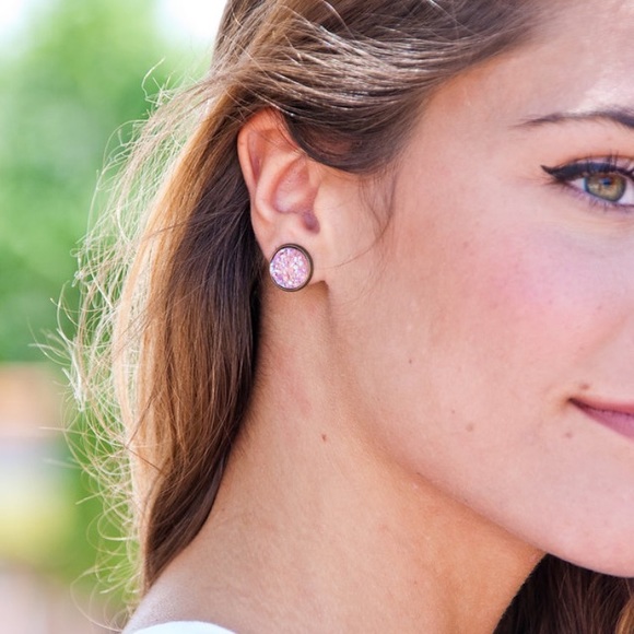 Preppy anchor & sparkly pretty pink Earrings set - Picture 7 of 7