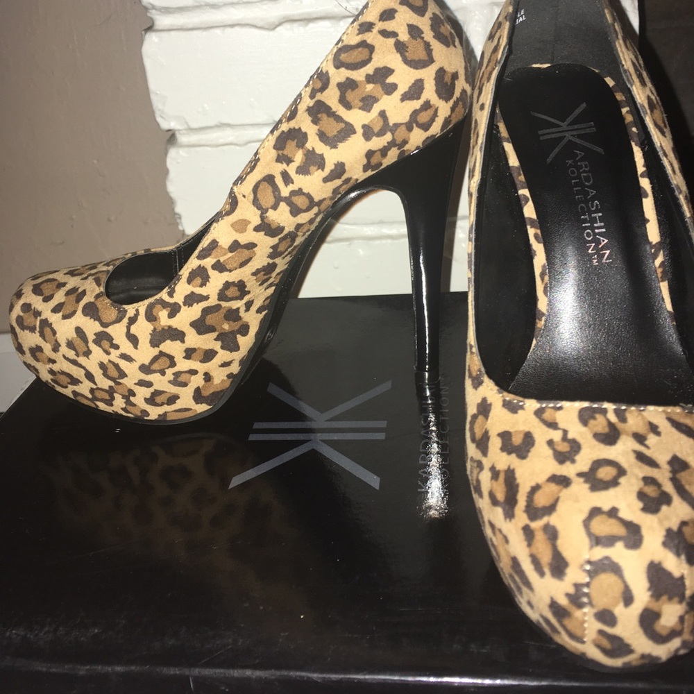 Leopard suede heels