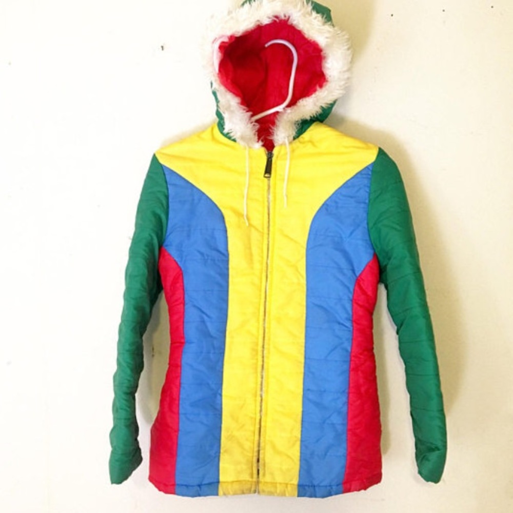 Rainbow primary colors jacket