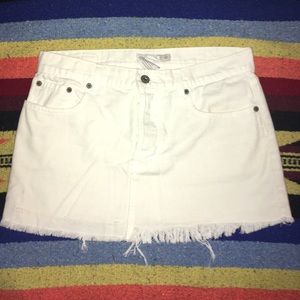 White denim skirt