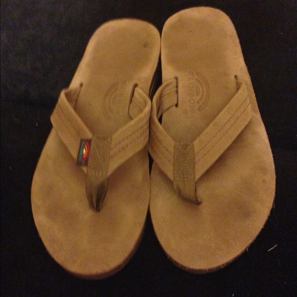 Rainbow flip flops
