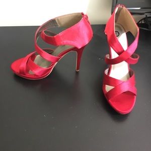 Bright Red Strappy Stilettos