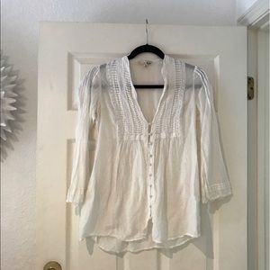 Joie vintage white sheer blouse