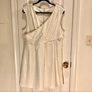 Madison Jules Cream & Gold Polka Dot Dress -Sz XXL