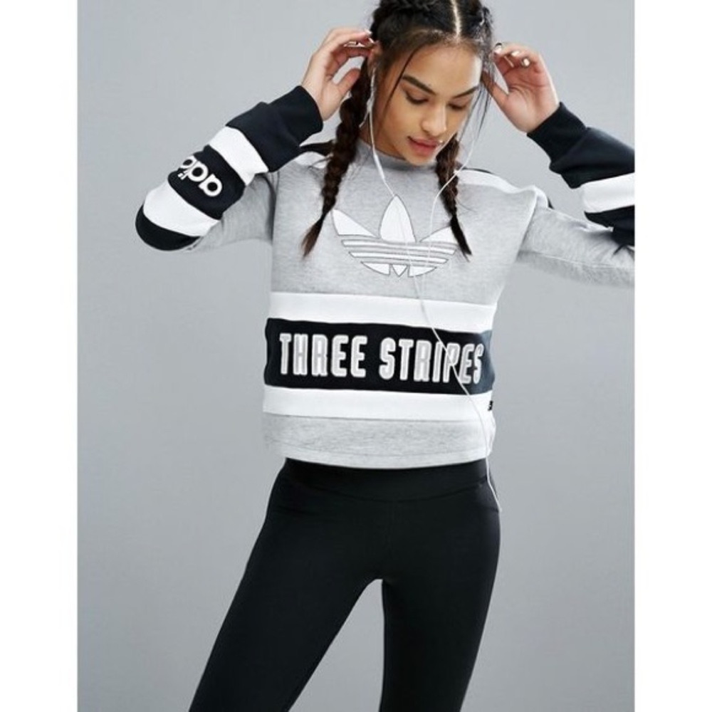 Adidas originals cropped moto sweatshirt