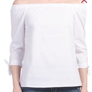 Cupio off the shoulder tie sleeve blouse