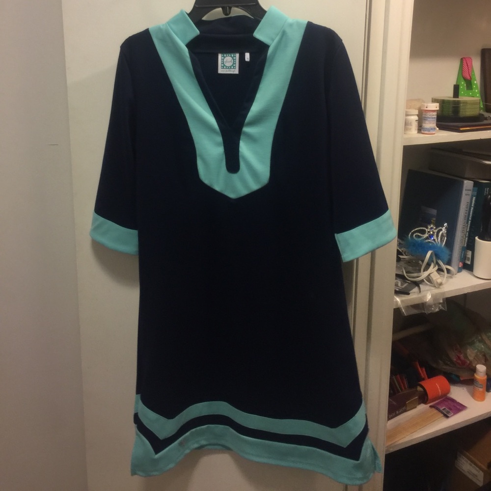 Blue shift dress