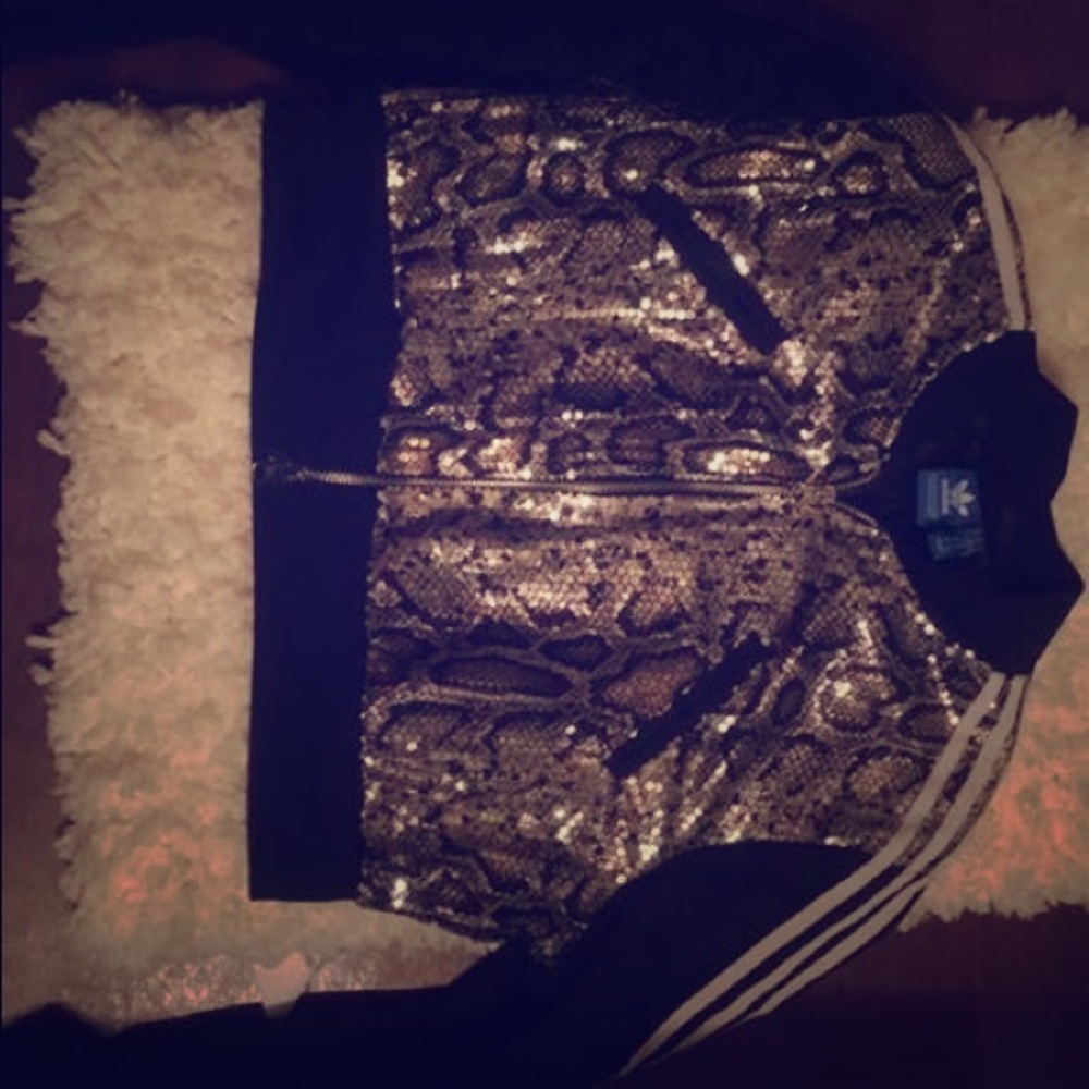 Adidas sequined track jacket