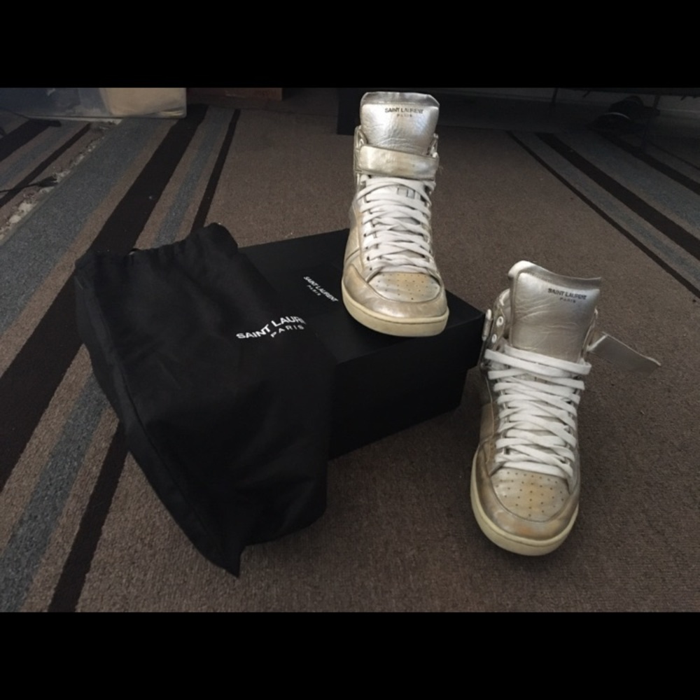 Saint Laurent high top court sneakers - Picture 2 of 5
