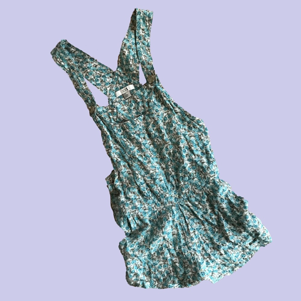 F21 soft floral shortalls