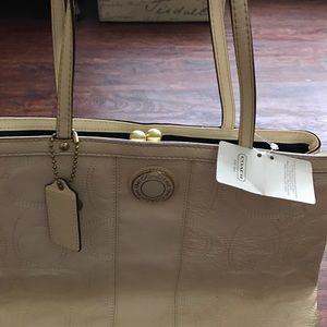 Coach ivory handbag