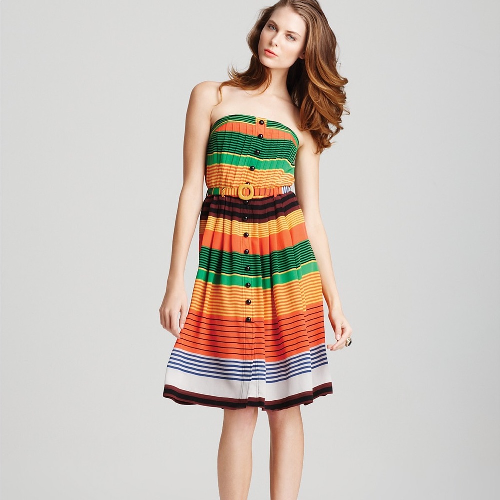 Striped Strapless Dress