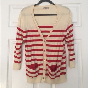 Cream and Red Cardigan