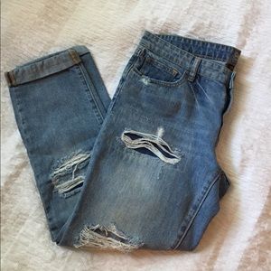 Ripped boyfriend fit jeans