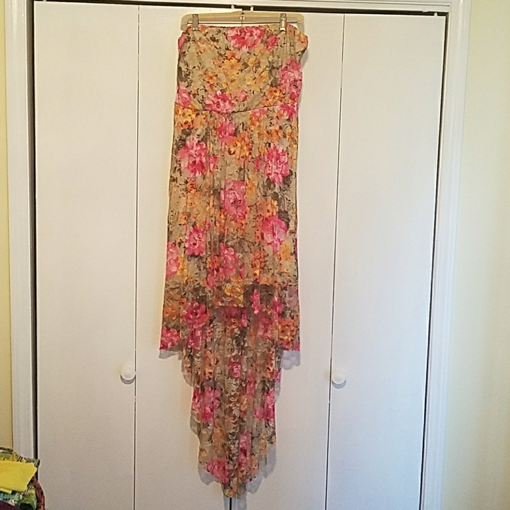 DOTS Floral high low dress