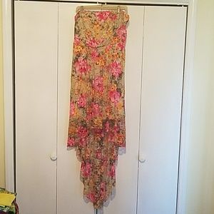 DOTS Floral high low dress