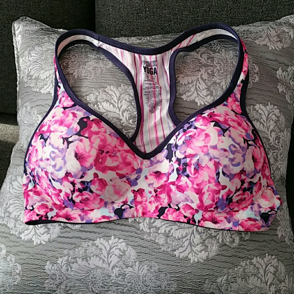 Pink padded sports bra XS
