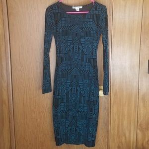 Knee length form fitting dress