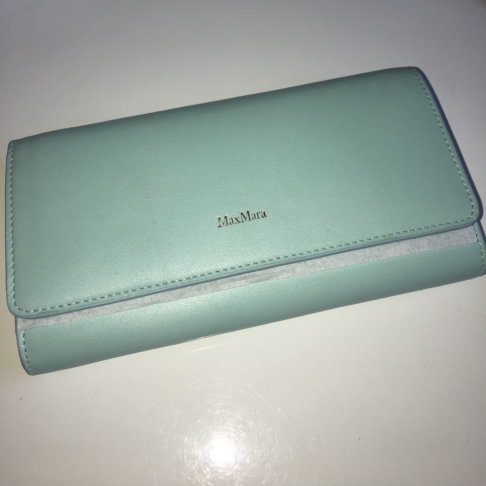 Max Mara Wallet SS17 - light blue/aqua color.