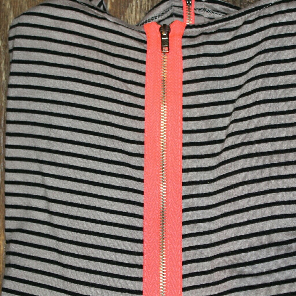 Neon zipper stipe shirt
