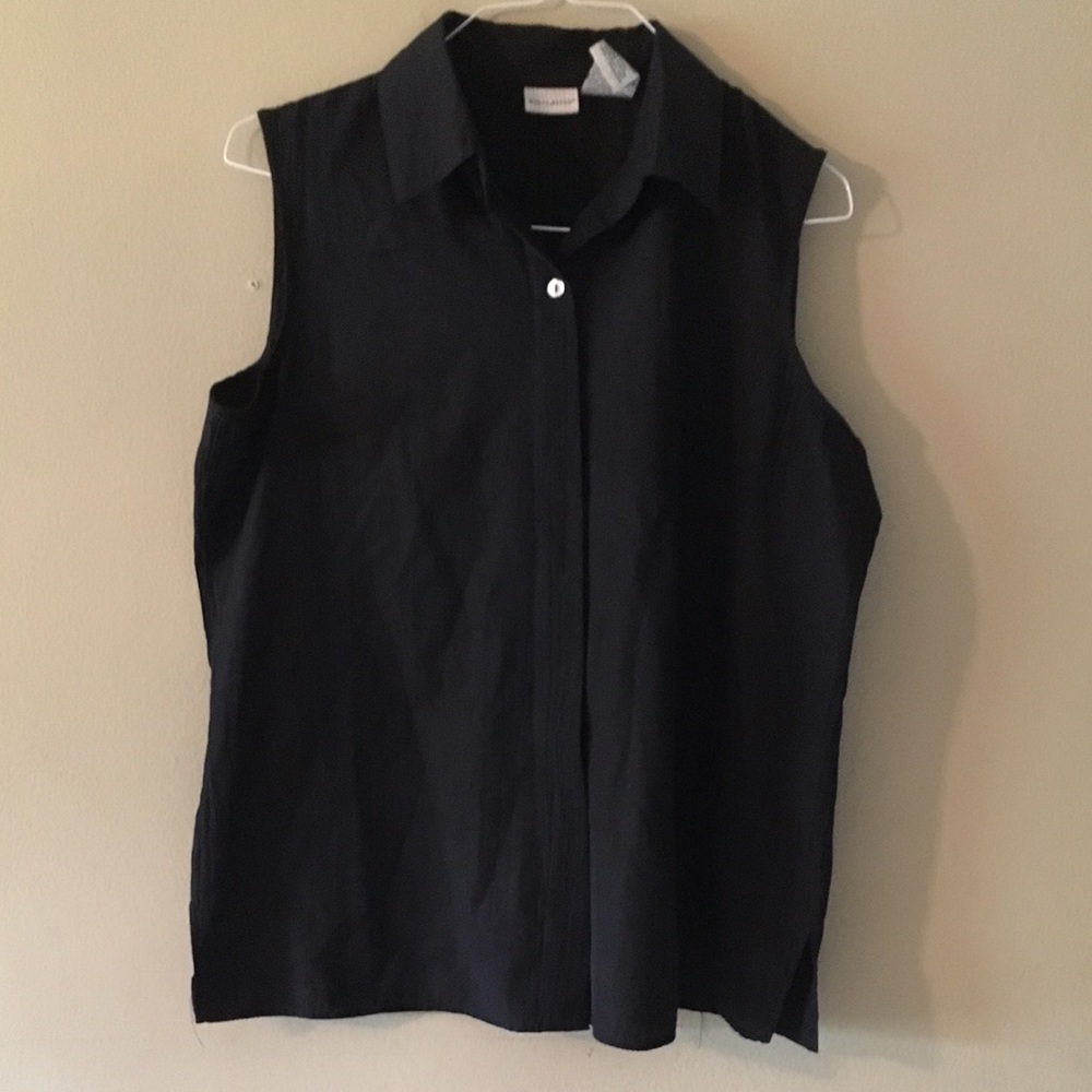 XL Ladies White Stag Black Sheer Sleeveless Shirt