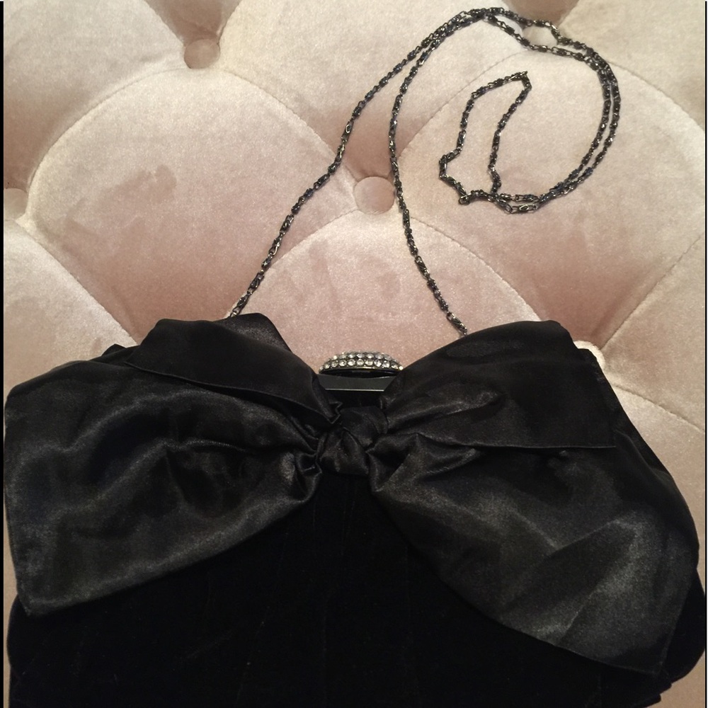 Neiman Marcus velvet and rhinestone clutch - Picture 3 of 5