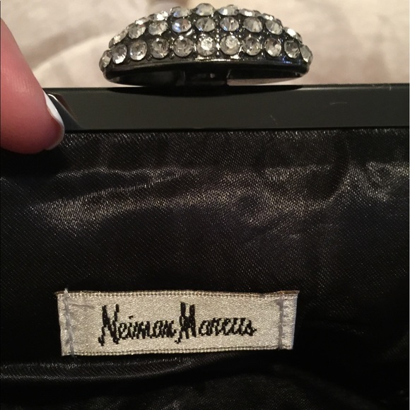 Neiman Marcus velvet and rhinestone clutch - Picture 2 of 5