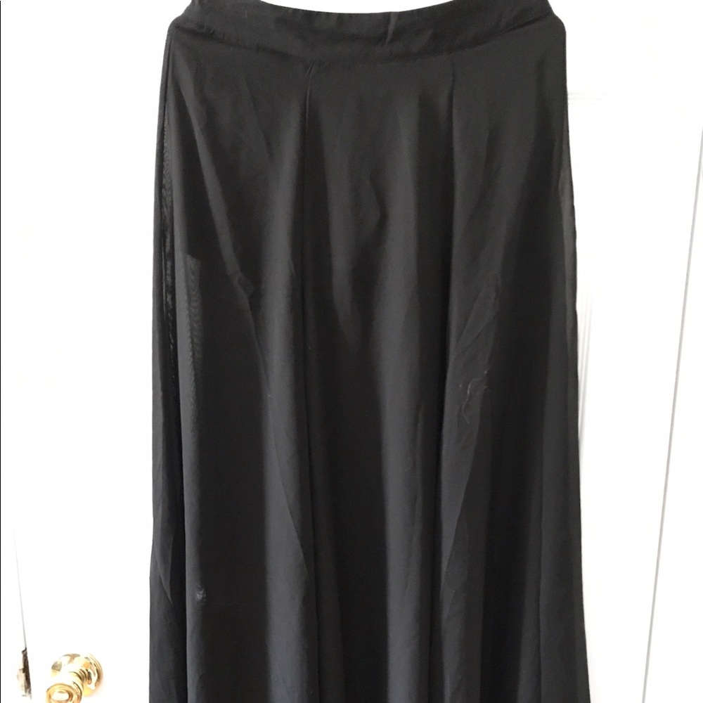 Black see through maxi skirt