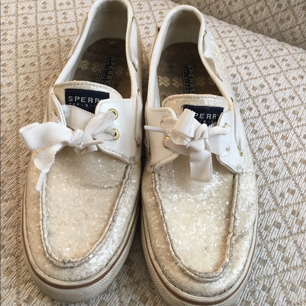 SPERRY White Sequin Sneakers