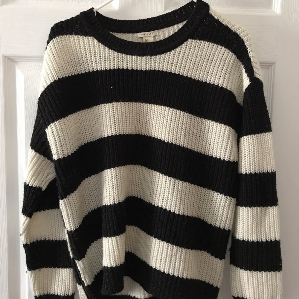 Black and white striped sweater