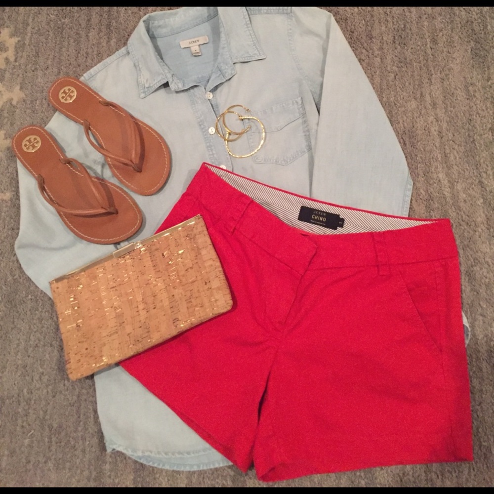 J. Crew True Red Chino Shorts