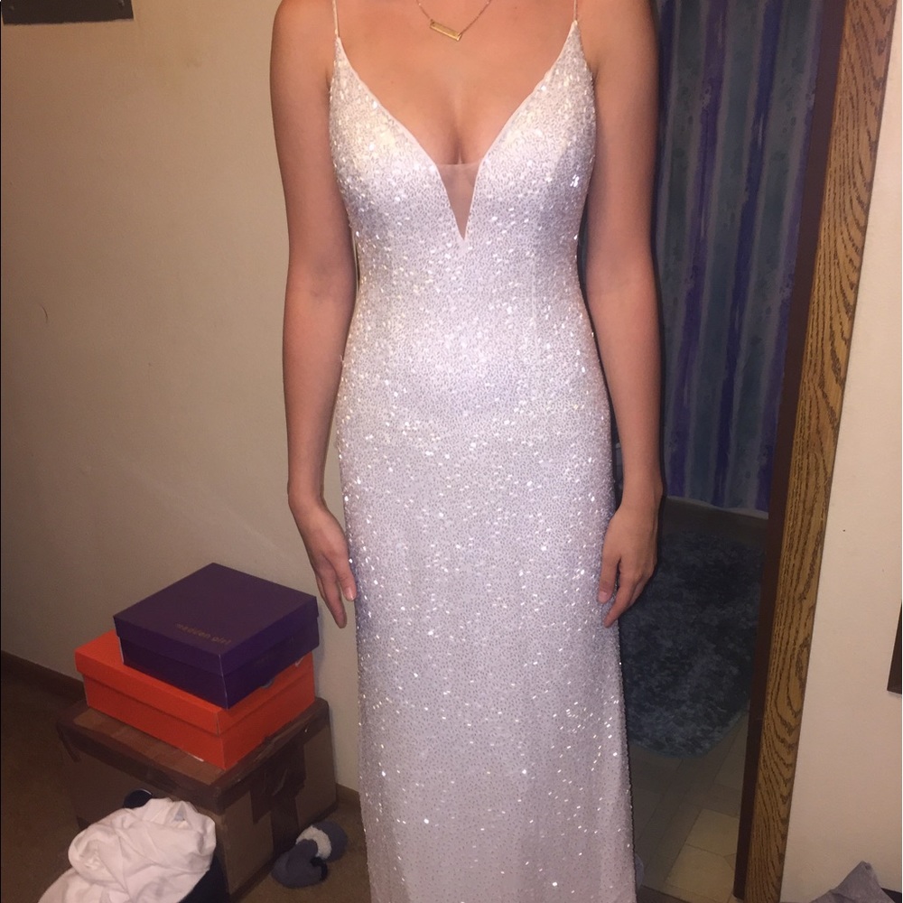 White Sherri Hill prom dress 50860