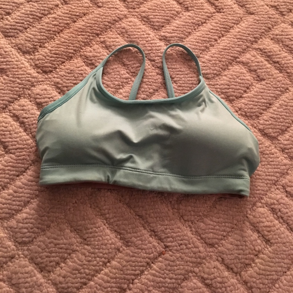 Teal fabletics sports bra