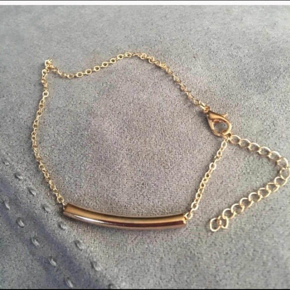 Gold bar anklet