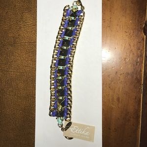 Ettika handmade bohemian bracelet-gold &royal blue