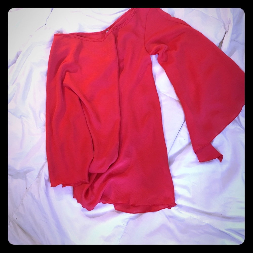 Asymmetrical orange tunic