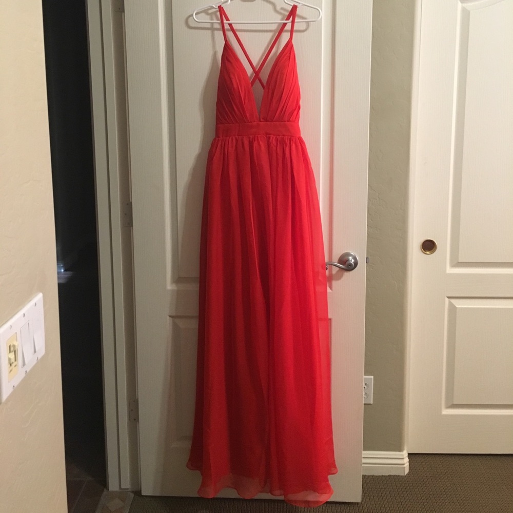 Beautiful brand new red chiffon dress