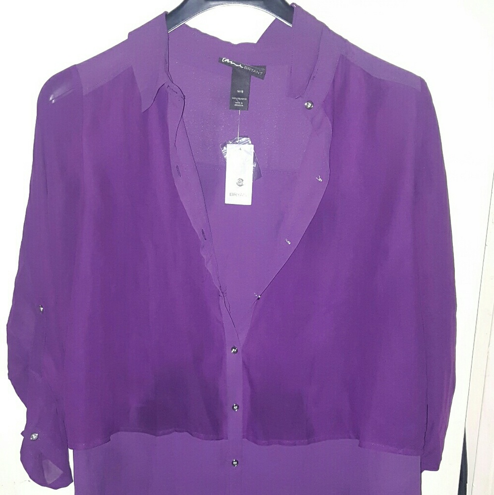 Sheer button down blouse