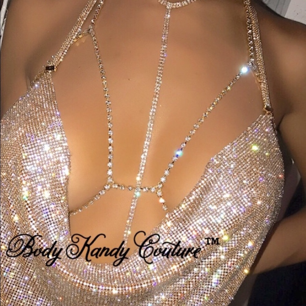 Diamond Bikini Body Chain Bra