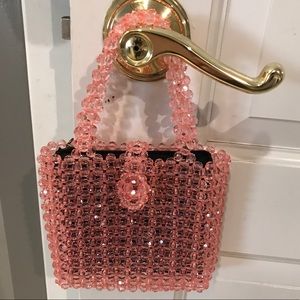 Nancy Katz pink Mod Beaded handbag