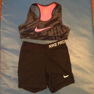 NIKE Pro Youth M sports Bra Top & bottoms Black