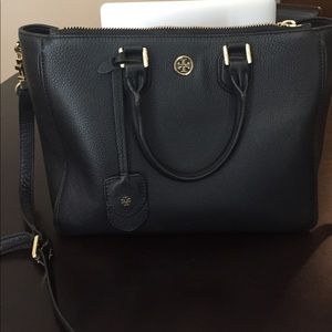 Black pebble leather Tory burch bag