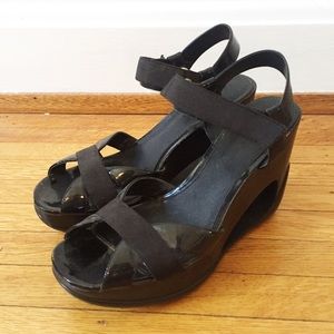Calvin Klein Black Platform Cut Out Sandals
