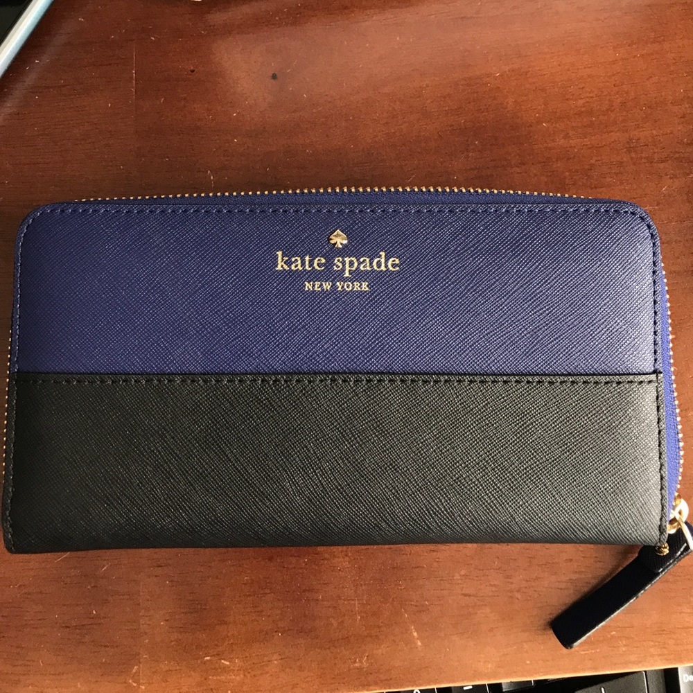 Kate Spade Blue Cedar Street Color Block wallet